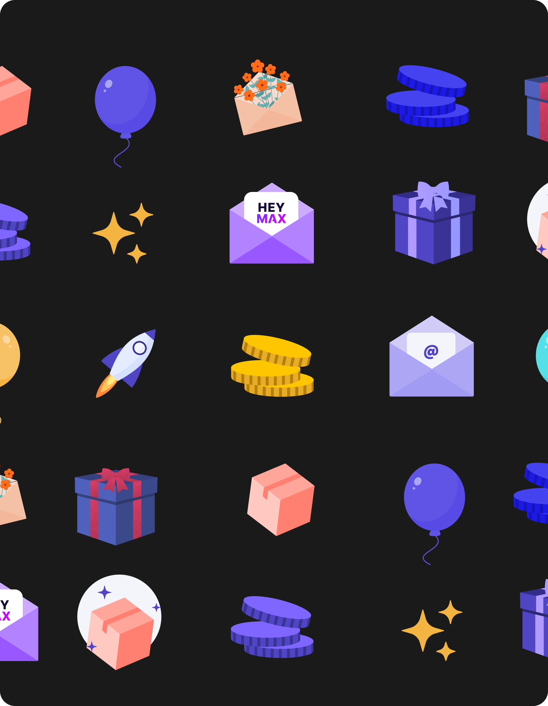 Product Illustrations for HeyMax, a personal finance & travel rewards app